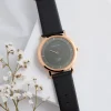 Titan Edge Quartz Anthracite Dial Leather Strap Watch for Men