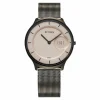 Titan Edge Murals Quartz Analog Pink Dial Grey Stainless Steel Strap Watch For Men