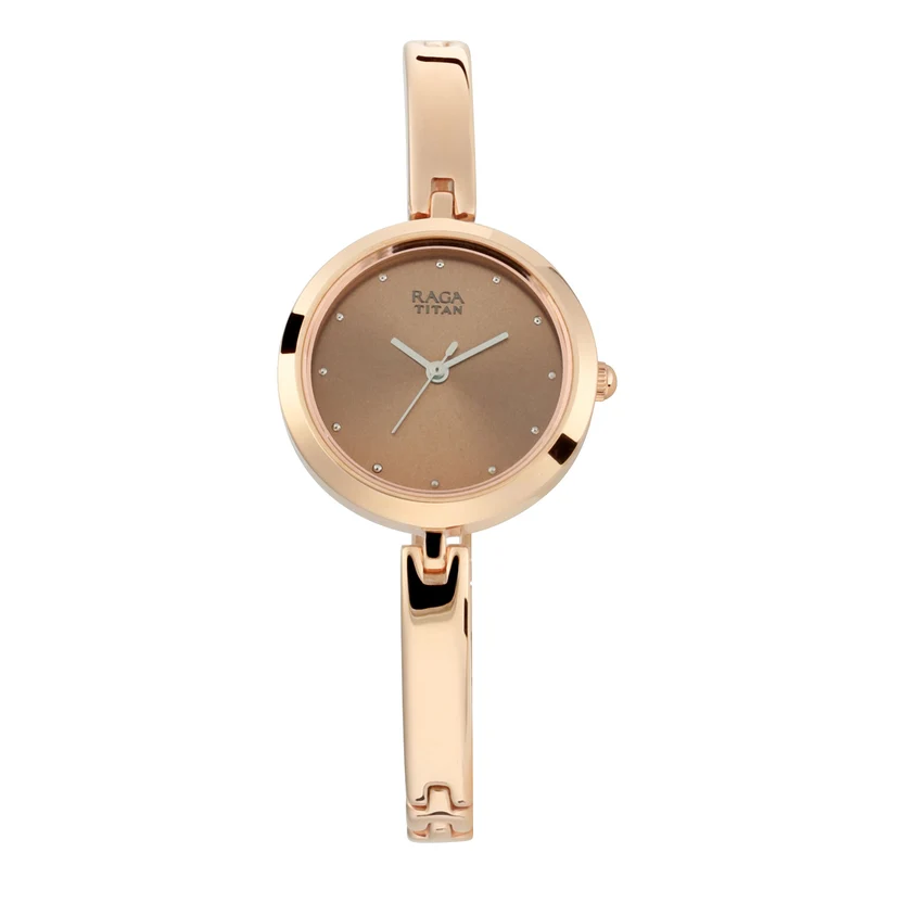 2606WM05_1_172dc5af-dbad-4499-a178-9488e4f7fbb4 Titan Raga Viva Rose Gold Dial Women Watch With Metal Strap - Image 1