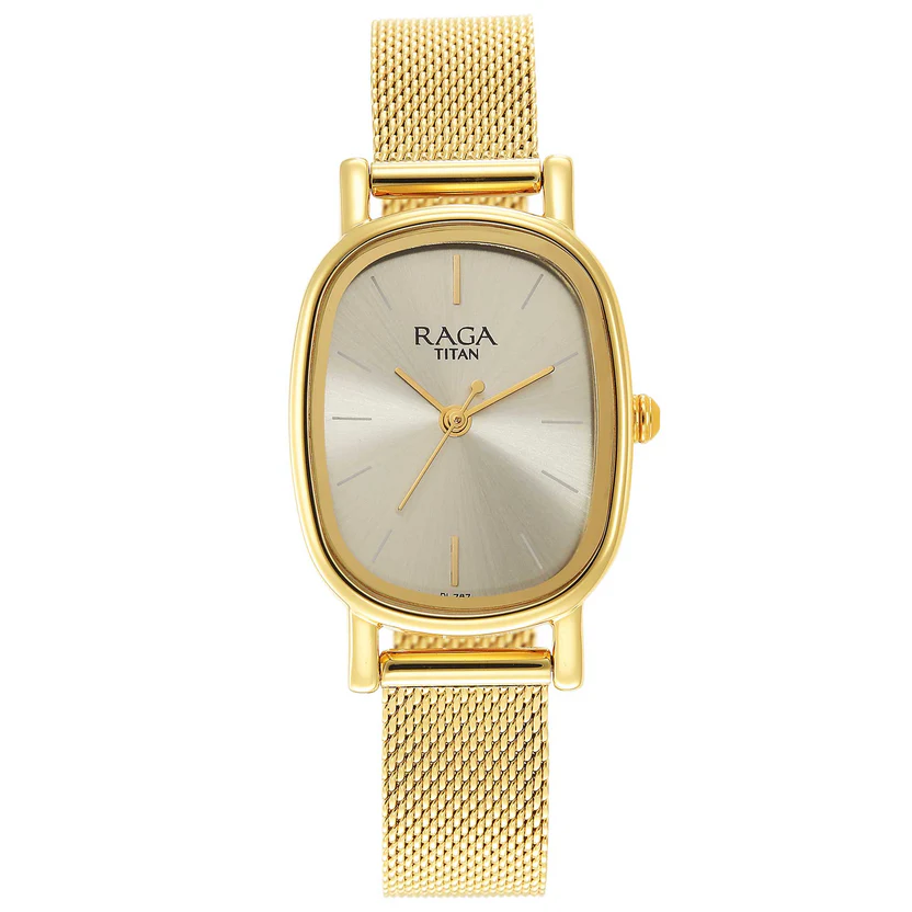 2665YM01_1 Titan Raga Viva Champagne Dial Analog Stainless Steel Strap watch for Women - Image 1