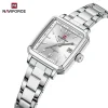 NaviForce NF9252 Business Simple Casual Date Display Square Dial Stainless Steel Watch for Women – Silver