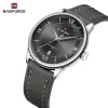NaviForce NF9272 Classic Roman Numerals Display Leather Strap Analog Watch For Men – Grey