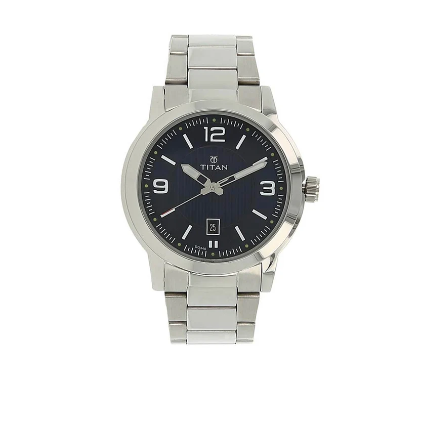 1730SM03_1 Titan Workwear Blue Dial Analog Stainless Steel Strap watch for Men - Image 1