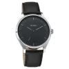 Titan Men's Minimalist Zen Watch: Sleek Leather Strap with Contrast Hands - Image 2