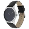 Titan Men's Minimalist Zen Watch: Sleek Leather Strap with Contrast Hands - Image 3