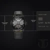 Titan Octane Quartz Multifunction Black Dial With Black Leather Strap Watch For Men - Image 3