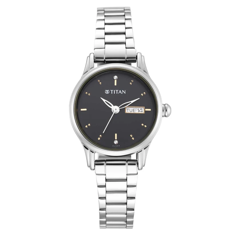 2656SM03_1 Lagan Black Dial Metal Strap Watch 2656SM03 - Image 1