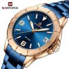 NaviForce NF5022 Casual Elegant Stainless Steel Quartz Watch For Women – Blue/RoseGold - Image 3
