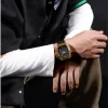 NaviForce NF6101 Men’s Fashion Barrel Dial Shape Transparent Multifunction Silicon Strap Watch – Black/Brown - Image 2