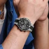 NaviForce NF8049 Men’s Business Casual Stainless Steel Chronograph Date Display Watch – Black/Silver - Image 2