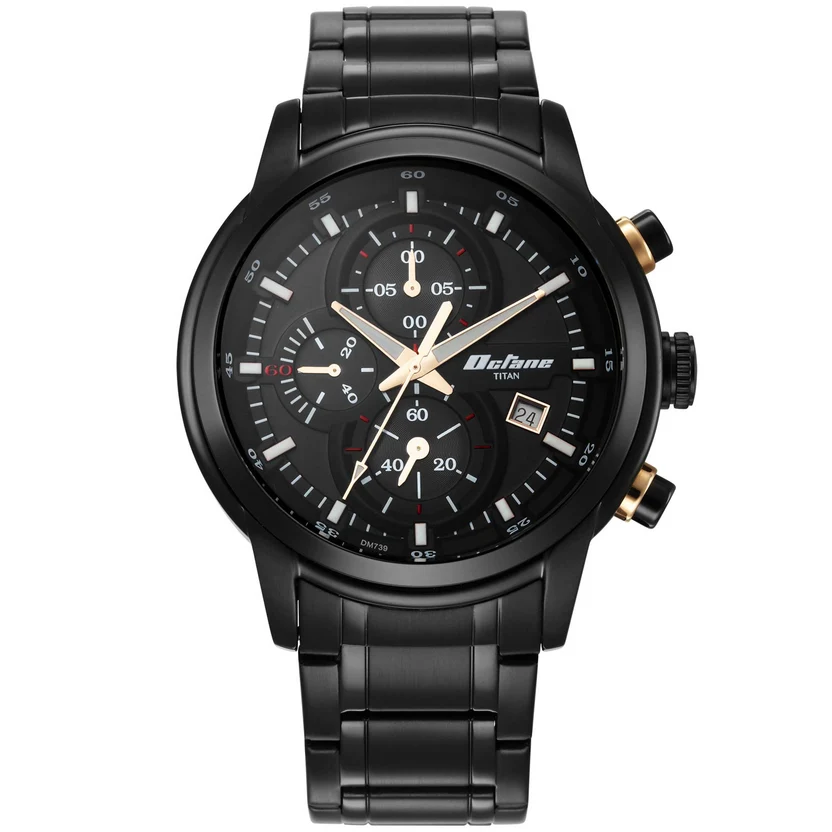 90086KM05_1 Octane Black Dial Chronograph Watch for Men - Image 1