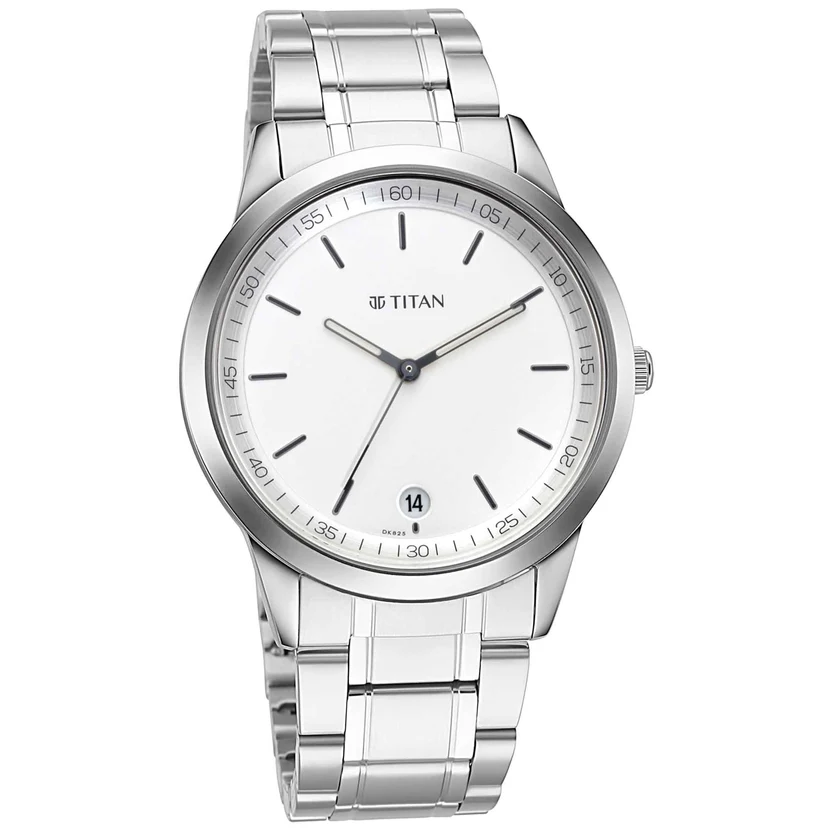1806SM03_1 Titan Minimals White Dial Analog Metal Strap watch for Men - Image 1