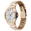 Titan Classic Slim Multifunction  Silver Dial Carnation Gold Stainless Steel Strap Watch For Men - Image 3